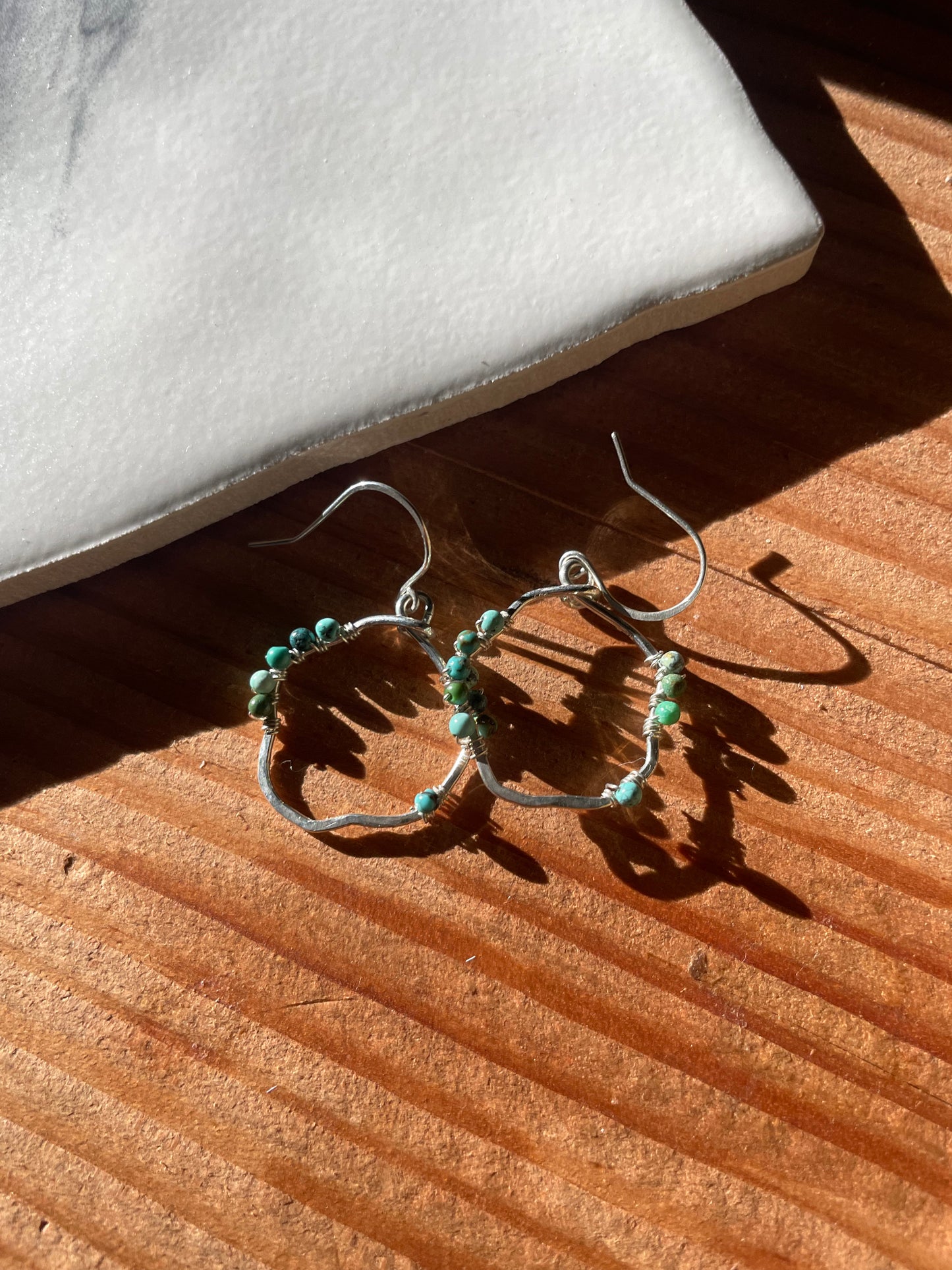 Organic Hoops • Wrapped Turquoise