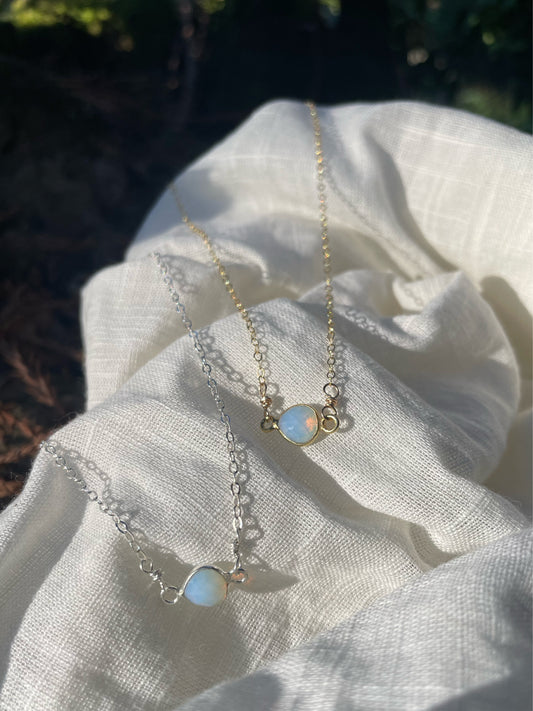 October Necklace •Opal